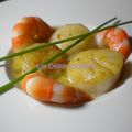 Noix de Saint-Jacques et scampis (gambas) à la crème de Sauternes