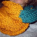 Snood vert et ocre