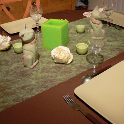 table vert/chocolat
