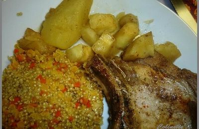 Côtelettes de porc panais et poires