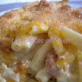 Gratin de macaronis aux lardons