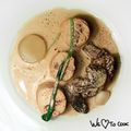 Suprême de poulet au chorizo, morilles à la crème