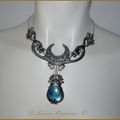 Collier Elfique Dragon Labradorite Mariage Meideval Fantasy Game of Thrones Wedding Necklace 