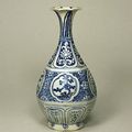 Blue-and-White Vase with Pine Bamboo and Plum Tree Design, Vietnamese, 15th Century