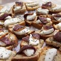 Tartines de chèvre et magrets de canard