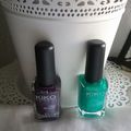 Nail Lacquer (531 Pearly Green Butterfly)+(255 Violet Microglitter) kiko Milano