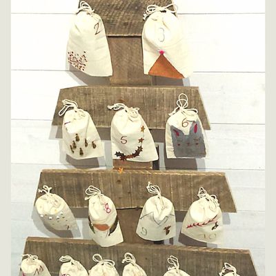 Sapin en palette, et calendrier de l'avent by Mazette