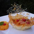 Corolle de pâte filo aux abricots, pistaches et caramel craquant