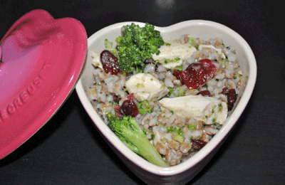 Salade d'Orge, Poulet, Brocolis et Cranberries