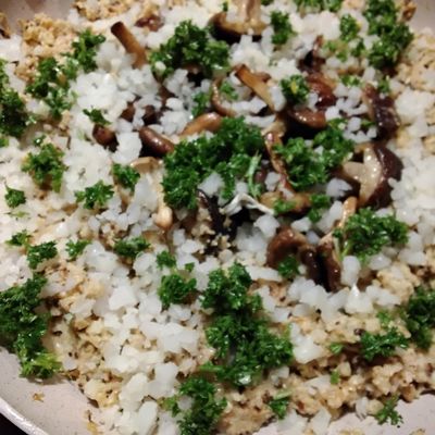 Chou-fleur grillé aux shiitakéa et gremolata 