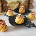 Bouchées figues , noisettes et mousse de canard 