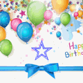 Carte animée ballons ¨Happy Birthday¨
