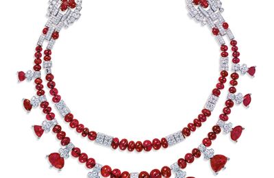 Art Deco ruby and diamond necklace, Cartier