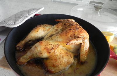 Poulet rôti au citron et au vin blanc