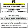 # Manifestons Samedi 16 oct. 2010 Pour l'avenir de nos retraites