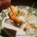 Canapé de Fromage Frais Ciboulette/Citron aux Crevettes