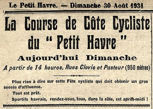 Mots clés - Le Havre -Tramway - Saint Michel - Georges Lafaurie – cycliste – journal