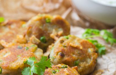 Aloo Tikki (galette Pomme de Terre) & Raïta au Concombre (recette Indienne)