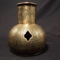 Ancien Brûleur Brûle Parfum Ciselé Calligraphie Islamique Syrie Islamic brass