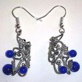 boucles d'oreilles oeil de chat bleu