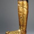 Brandt Asian Art Gallery: A Gilt Copper Repousse Leg 