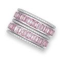 Five coloured diamond and diamond rings 