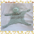 Doudou Peluche Plat Ours Bleu Vert Rayures Beige Kimbaloo Creeks