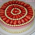 Entremet chocolat blanc, fraises