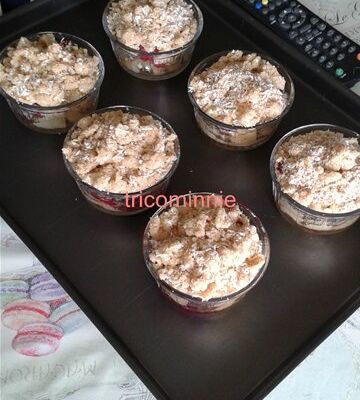 Crumble poires-framboises