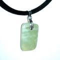 PENDENTIF TRANCHE JADE 15 - BELIERE ARGENTEE 