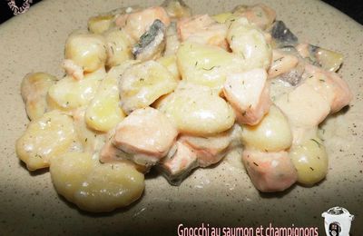 Gnocchi au saumon et champignons (Cookeo)