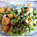 Petits pois-carottes aux lardons fumés