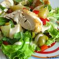 Salade estivale au poulet, pomme de terre et poivron