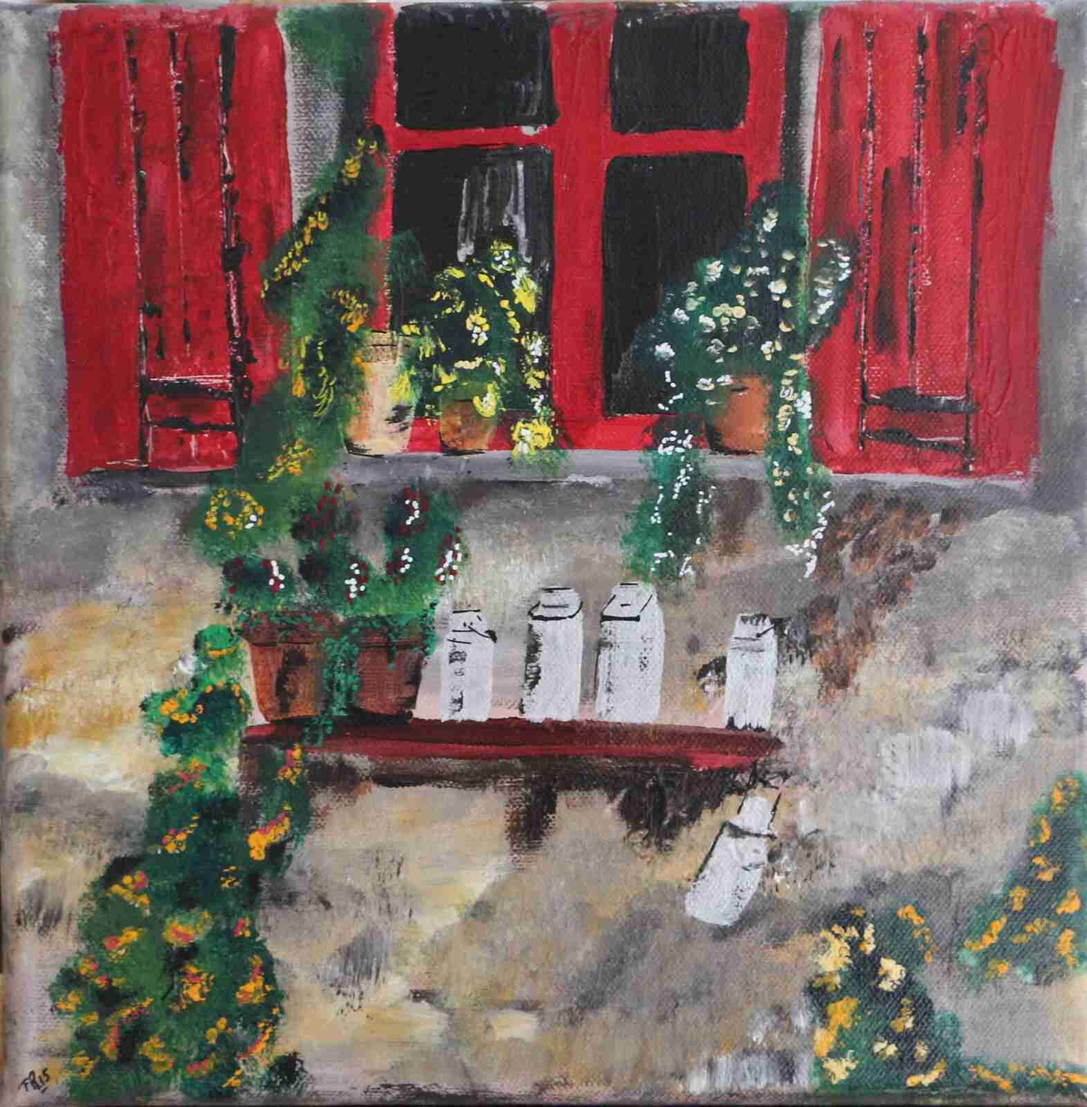 A l'heure du laitier- acryl 2015- 30X30cm- (n°81ND);