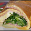 Omelette roulé jambon, roquette et mozzarella