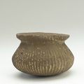 Round-bodied pot with vertical grooves and everted rim, Hán Việt or Vạn Xuân period, 200-600 CE