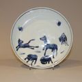 Blue and white saucer-dish, Tianqi