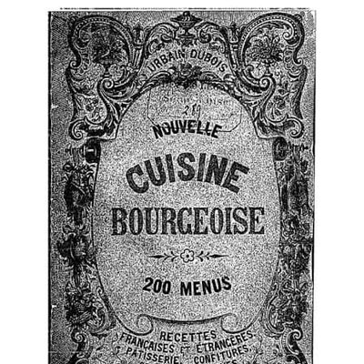 Urbain Dubois. Il se livre à la cuisine. En 1856.