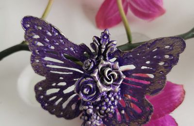 Mixed Media Butterfly Brooch