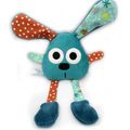 Doudou lapin bleu orange