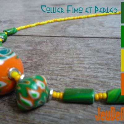 Collier fimo et perles