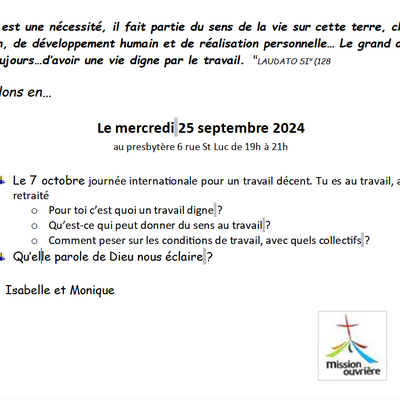 Rencontre Missol Goutte d’Or le 25 septembre 2024