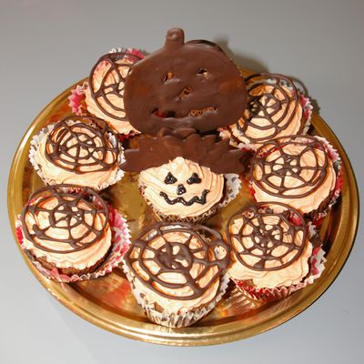 Cupcake Chocolat-Vanille d'Halloween