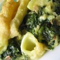 Pennoni en gratin d'épinards