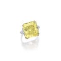 Fancy intense yellow diamond ring