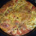 Clafoutis courgette, gruyere, tomates.