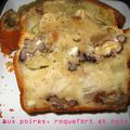 Cake aux poires, roquefort et noix