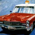 Cadillac ambulance 1968 ( gouache )