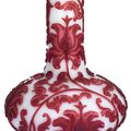 A ruby-red overlay glass bottle vase, Qing dynasty, 19th century
