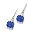 Pair of sapphire and diamond earrings